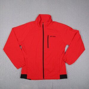 Yonex Jacket Womens Large Red Full Zip Nylon Blend Windbreaker Sports Tennis